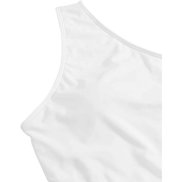 SweatyRocks Color Block One Shoulder Cutout 1pc Monokini Swimsuit SZ L: NWOT - Picture 5 of 12